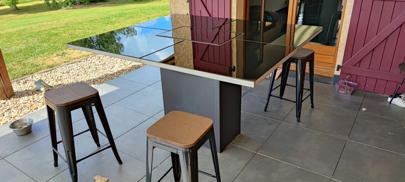 Barbecue Rectangulaire plateau verre noir